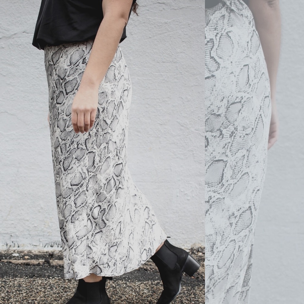 Snake Print Slip Skirt
